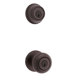 690 Cove Keyed Entry Knob and Single Cylinder Deadbolt Combo Pack featuring SmartKey in Venetian Bronze featuring Microban