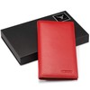 HISCOW Minimalist Checkbook Cover - Full Grain Leather (Pebbled Red)