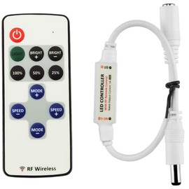 LITAELEK Mini 5A LED Fernbedinung Controller für DC 5V-24V LED Streifen, RF Dimmer Steuerung Drahtlose Controller für Einfarbige COB LED Strip, SMD 5050 3528 2835 5630 LED Stripe LED Band, usw.