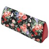 Pearl 092677 Eyeglass Case, Black, Semi-Hard, Magnetic, Flower Pattern