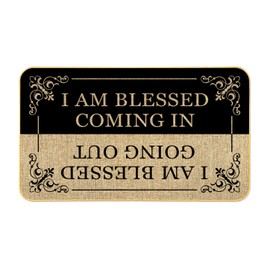 Front Door Mat I'm Blessed Come in Out Welcome Doormat for Entryway, 17''x29'' Fun Greeting Christian Doormats Non Slip Front Door Mat Farmhouse Rubber Based Outdoor Mat Rug for Indoor Patio
