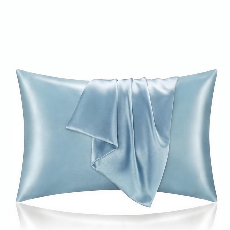 Satin Pillowcase, Similar to Silk Pillow Cases (Blue - 2
