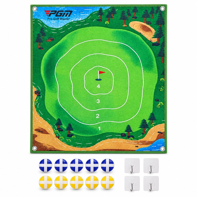 PGM DJD040 Golf Chipping Practice Target Mat with 10 Velcro