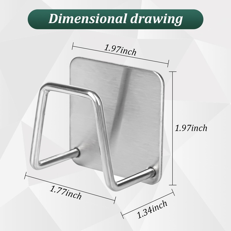 Jerphen 2 Pack Sponge Holder for Kitchen Sink，Strong Adhesive SUS304
