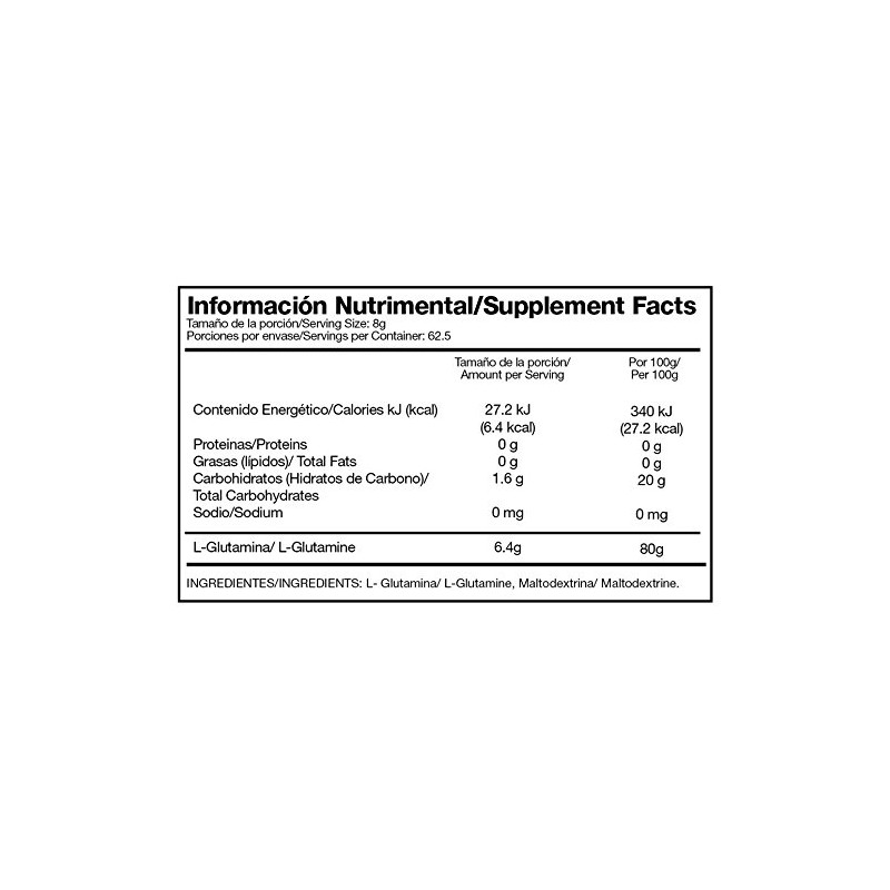Alpha Nutrition L-Glutamina, Sabor Natural, 500 g