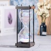 Rainbow Hourglass Timer 60 Minute, Wooden Frame Decorative Sand Timer