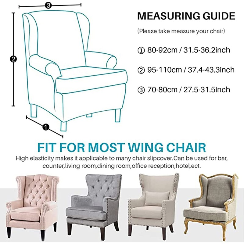 Eco-Ancheng Wingback Chair Slipcover 2 Piece Slipcovers for Wingback Chairs