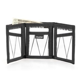 Flowfold Traveler Trifold Wallet Durable Slim Wallet Front Pocket Lightweight Minimalist Wallet, Trifold Wallet Made in USA (Black)