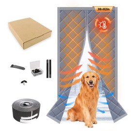 ZEIWEO Magnetic Thermal Insulated Door Curtain Fits Door Size 36" X 80" Insulated Door Cover Blanket Insulation Cover Oxford Cloth Thicken Cotton to Keep House Warm as Temporary Door to Soundproof