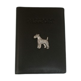 Fox Terrier Leather Passport Cover Black Holder RFID Safe Gift 143