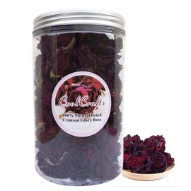 CoolCrafts Dried Rose Buds Edible Fragrant Dried Flowers for Tea, Baking, Crafts, Potpourri - Phnom Penh Rose 3.5oz