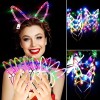 12 Tiaras Diademas Luz Neon Tocado Luminosa Orejas Fiestas