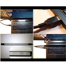 Eleidgs DZYDZR Keyboard Light Laptop Lamp USB LED 5V 1W 10 LED Long Gooseneck Touch Dimmer Lamp (Black)