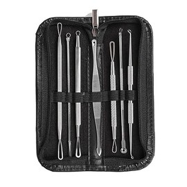 Baluue Blackhead Removal Set 7pc Extractor Kit Spatula Tips Gentle Facial Impurities