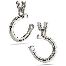 Shields of Strength Men's Stainless Steel Horseshoe Necklace - 1 Corinthinians 16:13