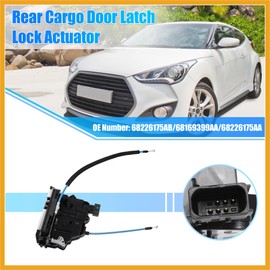 Partuto Rear Cargo Door Latch Lock Actuator for Ram ProMaster 1500 2500 3500 2014-2022, Black, Silver Tone, Mechanical Switch, Plunger Actuator, Manual Operation