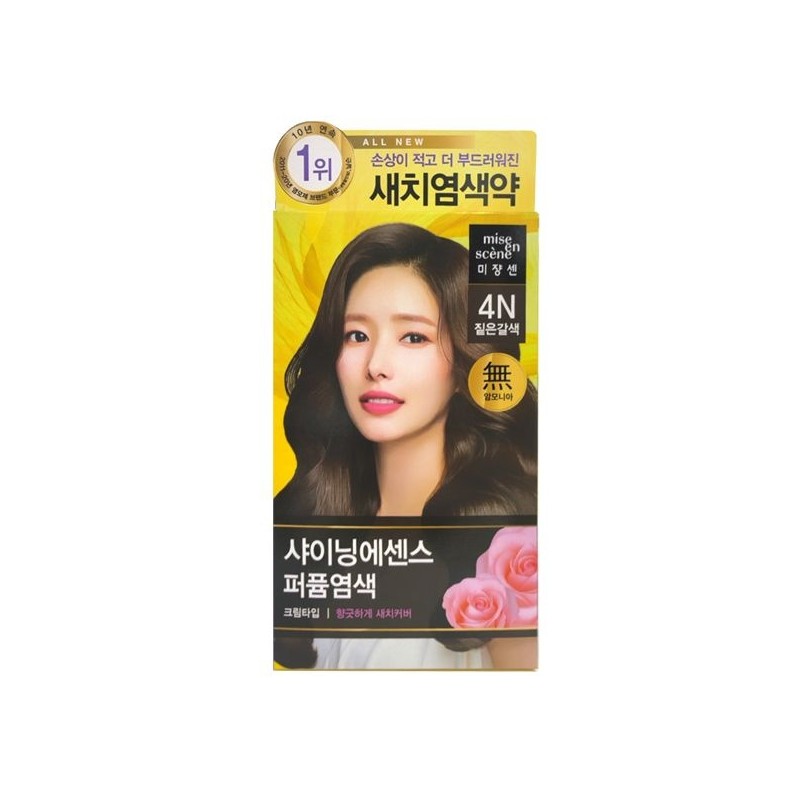 Mise-en-scène 미쟝센 올뉴 샤이닝에센스 4N 짙은갈색 /염색약