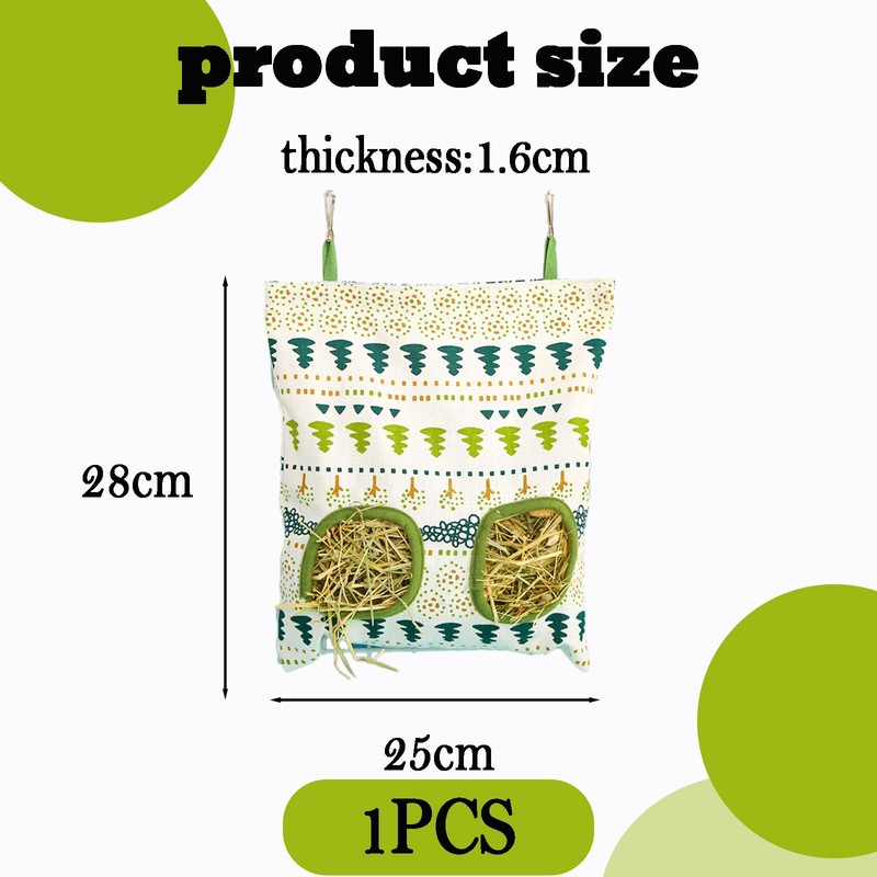 Heuraufe Meerschweinchen,Heufutterspender,Hängender Futtersack für Kleintiere,Heutasche,Kaninchen,2 Fenster Futterstation Futterspender,Hasen Heutaschen für