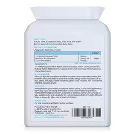 Vitamin B3 Nicotinamide - High Strength no Flush Niacin - Balanced with Essential Tri-Methyl Glycine (TMG) & Trans-Resveratrol - UK Made