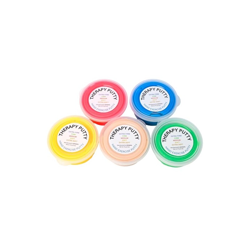 Hand Exercise Therapy Putty Set by EPHRATA – 5 Resistance