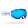 Black Crevice Ski Goggles with Spherical Lenses White/Blue Revo