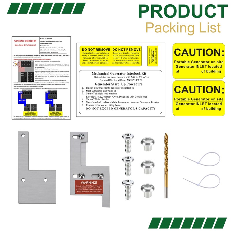 Generator Interlock Kit Suitable for GE General Electeric Vertical Main150