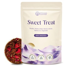 Special Leaves Sweet Treat Tea, 75 g Loose Rooibos Fruit Tea with Raspberry and Rose Petals, Aromatic Tea Blend for Hot or Cold Enjoyment, Fruity, Mild and Versatile