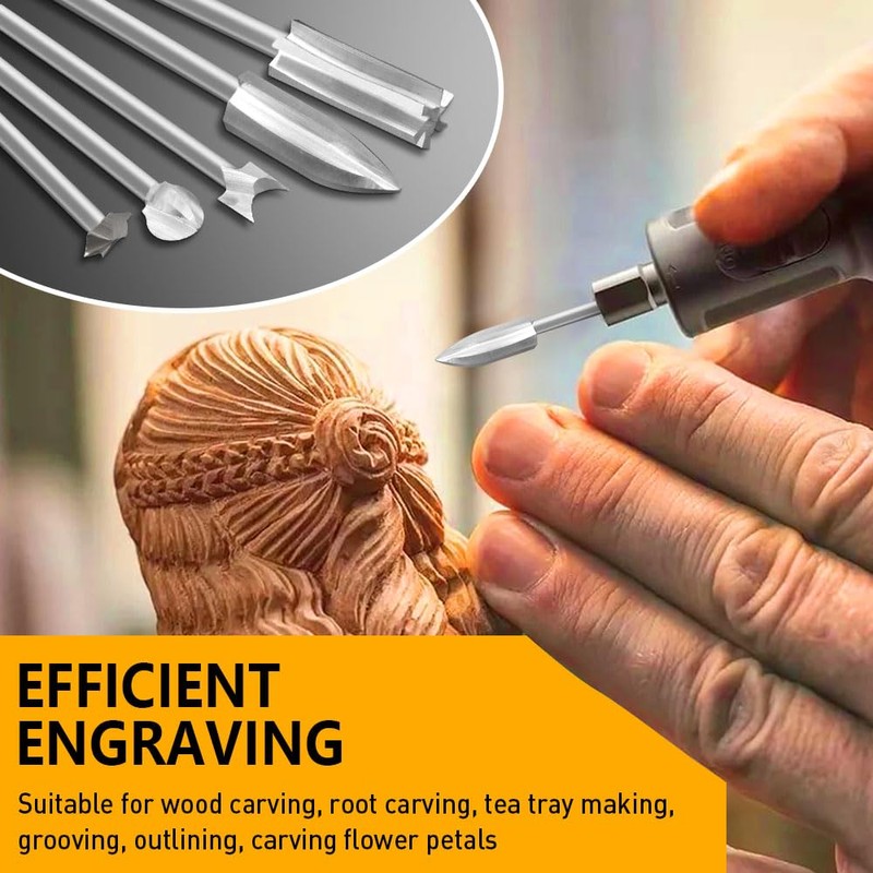 Wood Carving Drill Bits Set Compatible with Dremel Rotary Tool