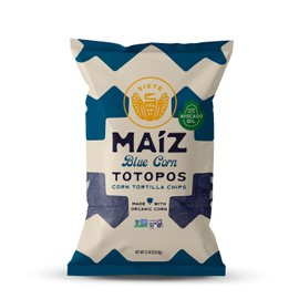 Siete Maiz Totopos Corn Tortilla Chips | Blue Corn | Gluten Free | Vegan Snacks | Non GMO & Organic Corn Chip | Made with Avocado Oil | Preservative Free | 7.5 Oz. Bag (Pack of 6)