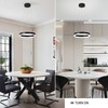 Mccokaige 12" Black Led Ring Chandelier Ring Modern Led Chandelier