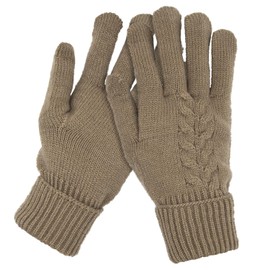 Dohia Winter Gloves for Women & Men Warm Touch Screen Texting Gloves Cable Knit Gloves Touchscreen Thick Warm Winter Glove Liner for Cold Weather D1-MHBZST (Khaki)