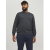 JACK & JONES Male Plus Size Pullover Basic, Dark grey