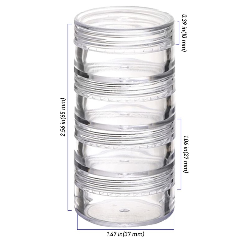 ZEONHEI 10 Sets 40 Pieces 4 Layer Stackable Cosmetic Containers