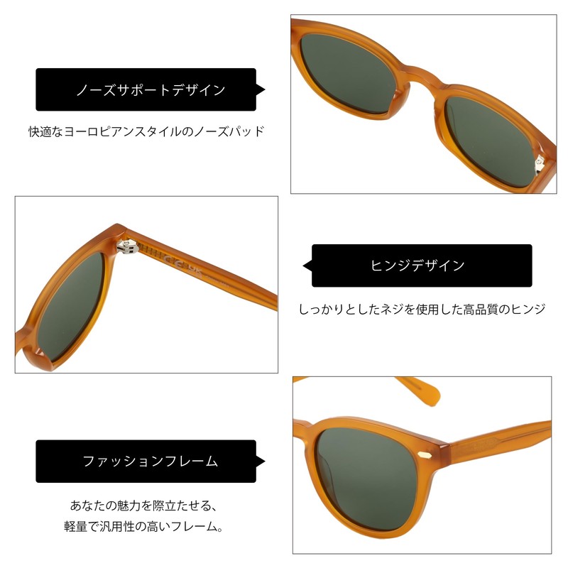 ZENOTTIC Polarized Sunglasses, Women's, Men's, UV Protection, Round, Handmade, Acetate