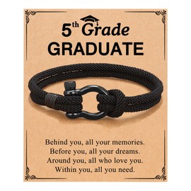 PINKDODO 5th Grade Graduation Decorations Gifts for Boys Kids Primary Elementary School Graduation Bracelet Class of 2025 Congratulations Grad Graduate Gifts