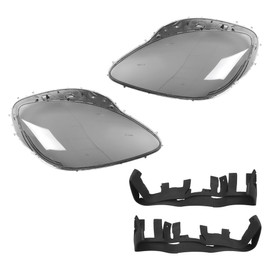 TUCKBOLD Headlight Lens Cover for Chevy Corvette C6 2005-2013 Front Left Right Headlight Headlamp Lense Clear Lens Cover Smoked Color with Gasket 1 Set