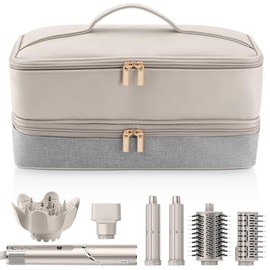 Shark Flexstyle - Funda de viaje para secador de pelo Dyson Airwrap Brush Accesorios para el cabello, secador de pelo de doble capa, bolsa de almacenamiento Revlon Styler Organizer, Blackone, 13.4" L