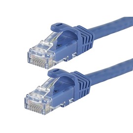 Monoprice 111236 Flexboot Cat5e Ethernet Patch Cable - Network Internet Cord - RJ45, Stranded, 350Mhz, UTP, Pure Bare Copper Wire, 24AWG, 10ft, Blue