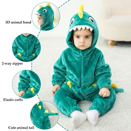 TONWHAR Disfraz de mono para niños pequeños Mono de mamelucos de una pieza con capucha de animales para bebés y niñas(3-6 meses/altura:59-66cm)