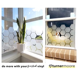 White Etched Glass Vinyl Self-Adhesive, 12" x15 Feet Frosted Translucent Etch Glass Window Vinyl Roll for Privacy, Home, Office, Decorative, Cricut by Turner Moore (White Etch Vinyl, 15FT)