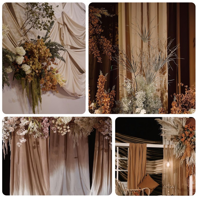 ButterMelt Brown 10ft Cheesecloth Table Runner, Boho 35x120 Inch Long