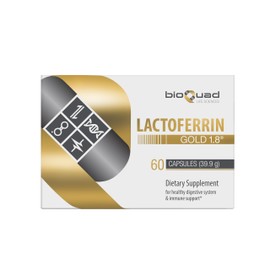 bioQuad Lactoferrin Gold 1.8 - for Immune Support, Digestive Health, and Iron Absorption - Lactose-Free, Gluten-Free, Non-GMO (60 Count)