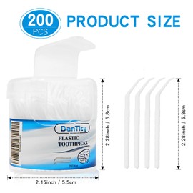 Interdental Toothpicks, Disposable Plastic Curved Hook Toothpicks, Ultra Teeth Cleaning Tool for Daily Care of Removes Plaque and Debris Between Your Teeth 200PCS (Pack of 1)