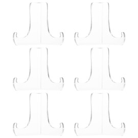 6 Acrylic Stand Plate Stand Plastic Plate Holder Stand Transparent Mini Easel Small for Card Stand Coin Stand Trading Card Stand Postcard Stand