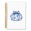 fZSZSD Chinoiserie Fall Pumpkin Spiral Notebook 5.5x8.3, Blue and White