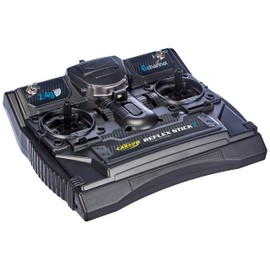 Carson 500501006 FS Reflex Stick II 2.4 GHz – 6-Kanal-Fernsteueranlage, Fernbedienung mit Empfänger für Modellbau-Fahrzeuge wie RC Autos und Schiffe, Schwarz
