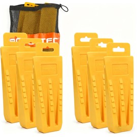 6 Pack Tree Felling Wedges with Spikes, Chainsaw Wedges, 5.5” Wedges with Storage Bag, Plastic Wedges for Tree Cutting, Logging Tools and Equipment, Chainsaw Wedges for Trees