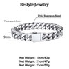 Bestyle 9mm Sturdy Stainless Steel Cuban Bracelet Thick Cuban Link