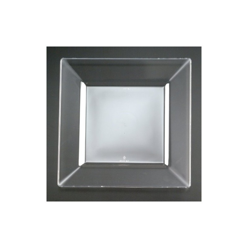 Squares 9.5" Dinner Plate, Clear (Set of 10)