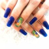 "Handmade" Peacock Feather Nail Art Stickers Transfers Decals Set of